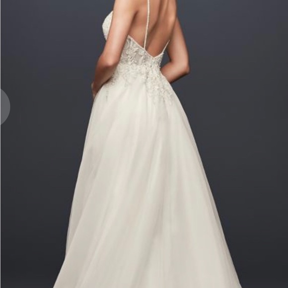 NWT - Galina Signature Crystal A-Line Wedding Dress, 2-4